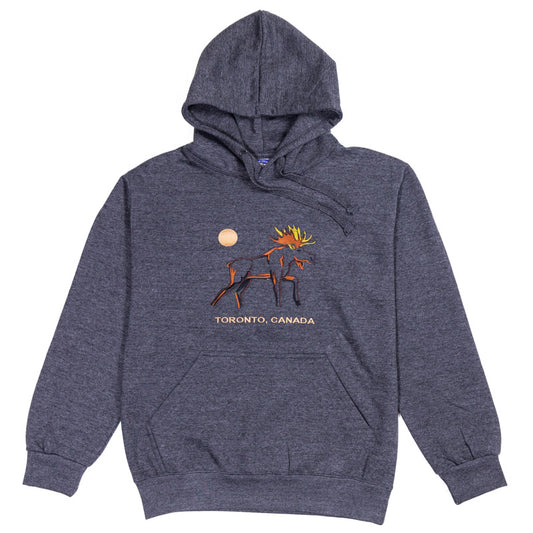 Majestic Moose Toronto Canada Embroidered Hoodie - Charcoal