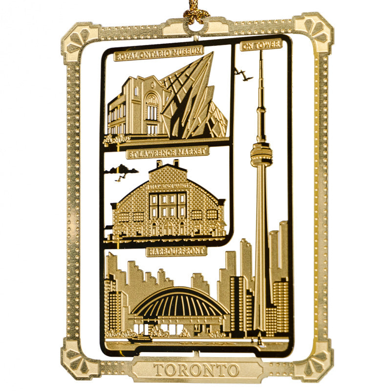 Golden Toronto Collage Brass Ornament