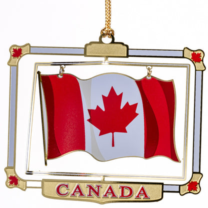 Canadian Flag Brass Ornament