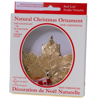 24K Gold Plated Real Maple Leaf Ornament