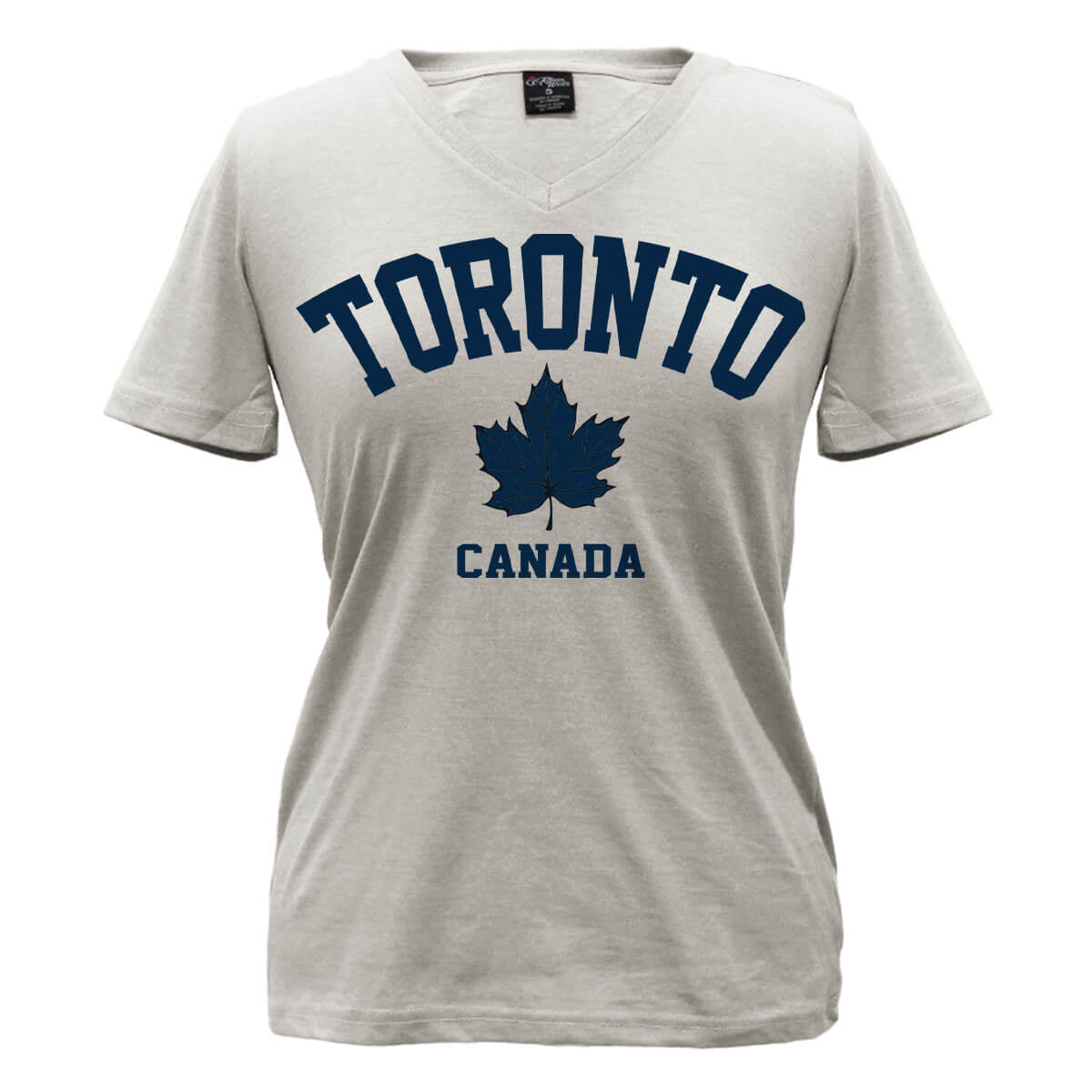 Toronto and Maple Leaf Embroidery T-shirt in Oatmeal - Women's