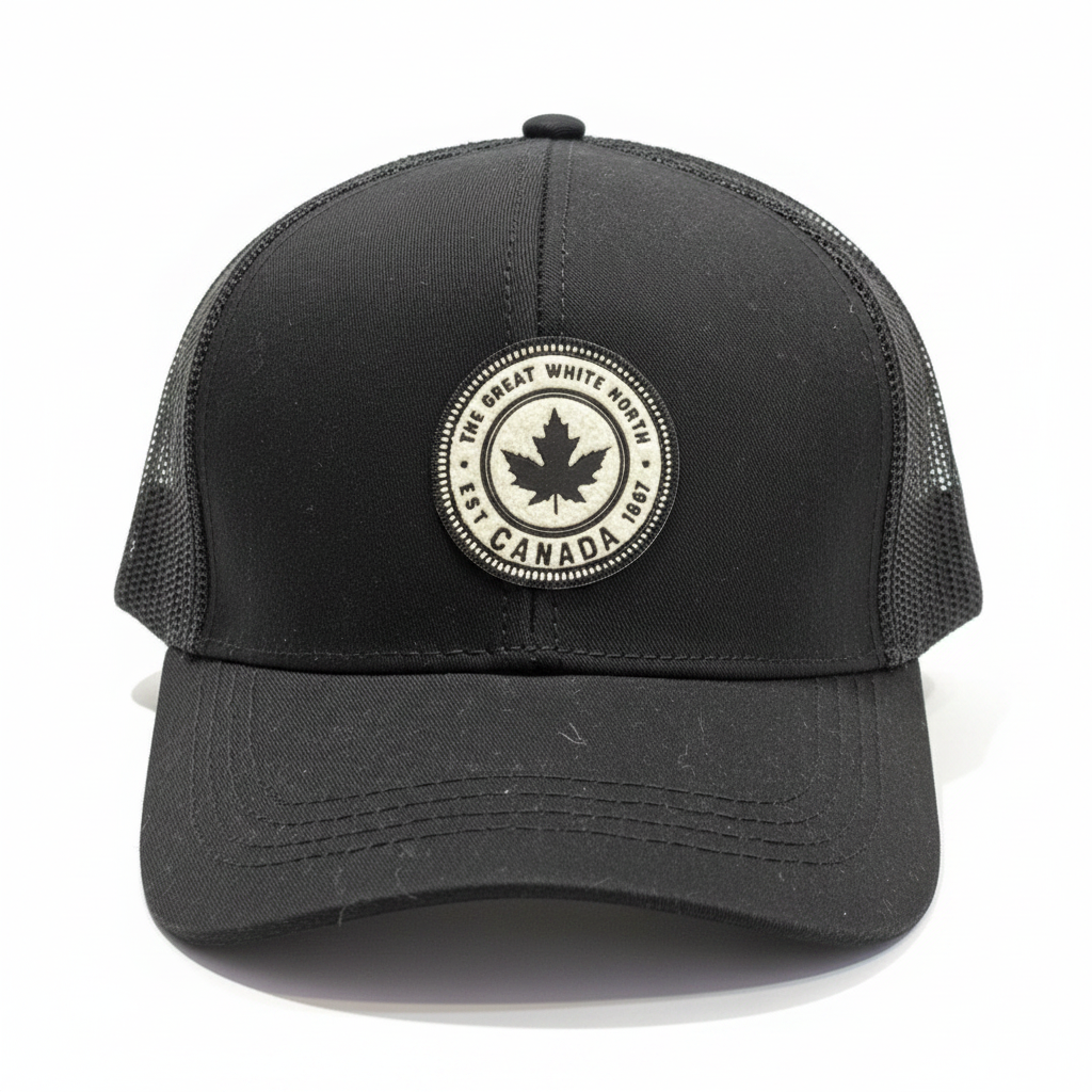 Canada Great White North Trucker Cap - Black front