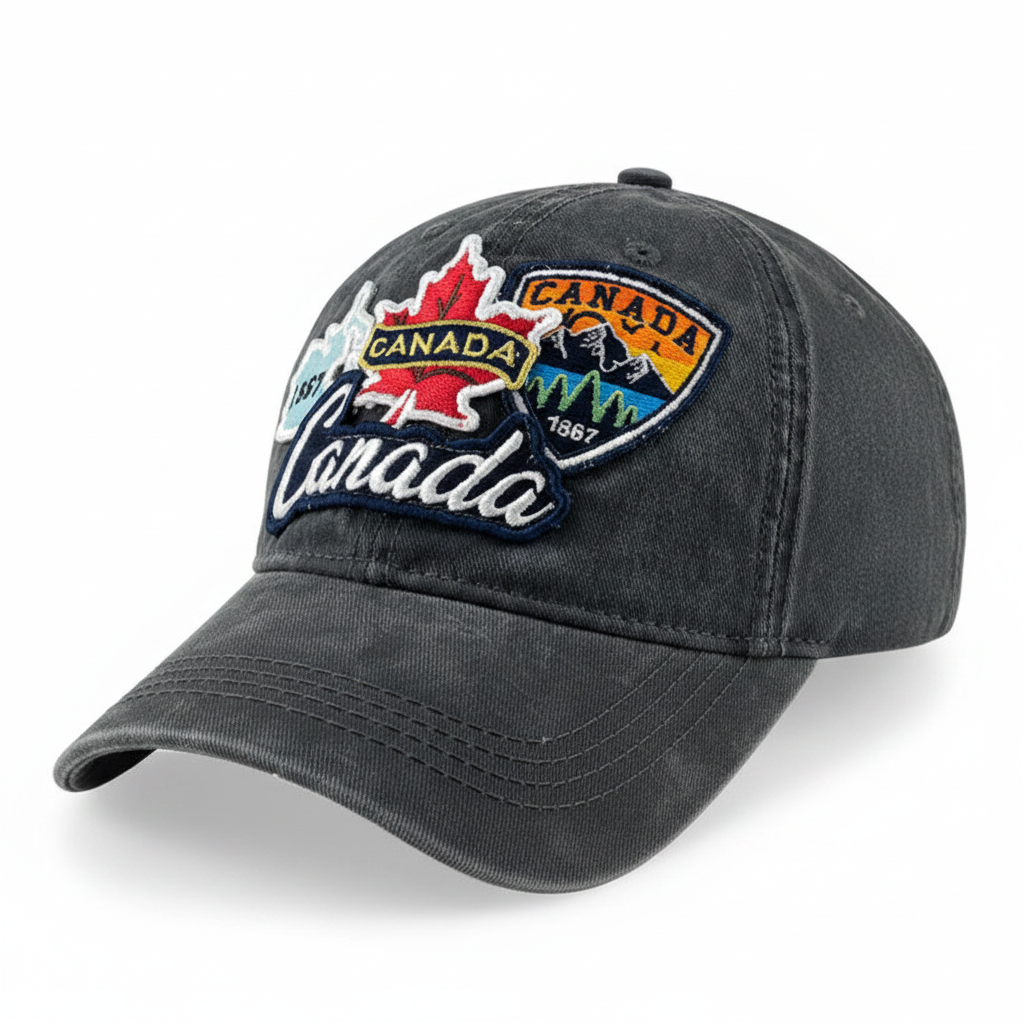 Canada Heritage Multi Patch Baseball Cap - Charcoal