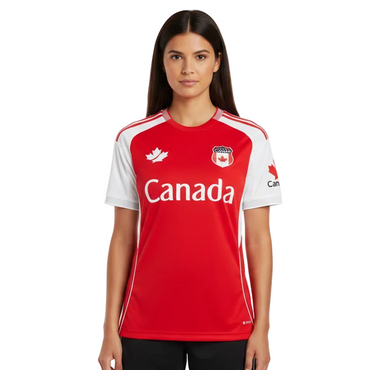 Canada Soccer Jersey - Red - female model