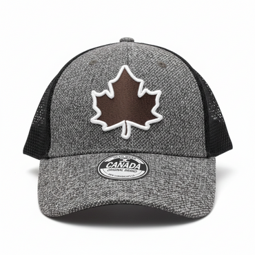 Canadian Maple Leaf Soft Trucker Cap - Heather Grey front