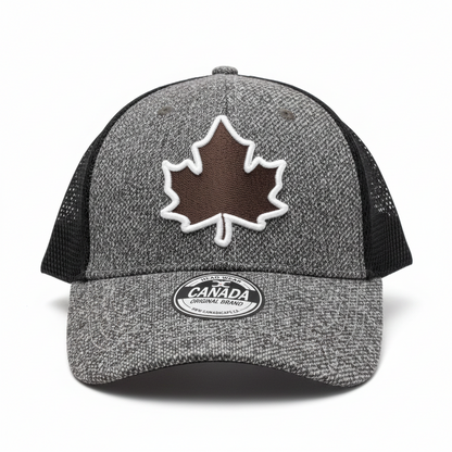 Canadian Maple Leaf Soft Trucker Cap - Heather Grey front