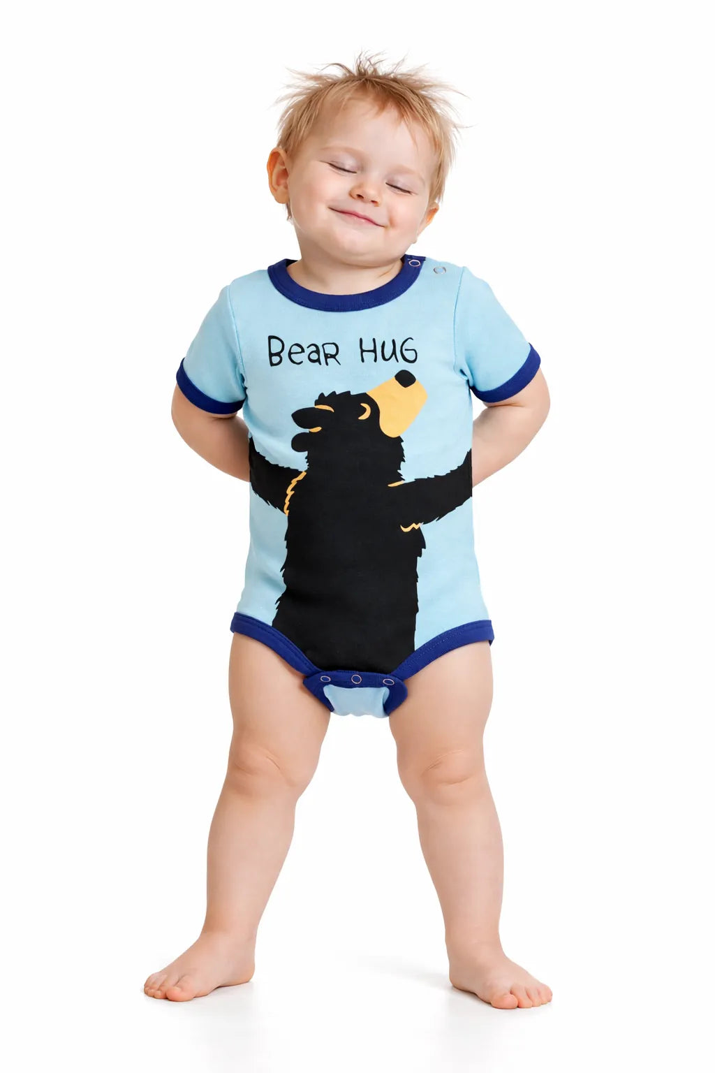 Canadian Black Bear Hug Baby Bodysuit-Front