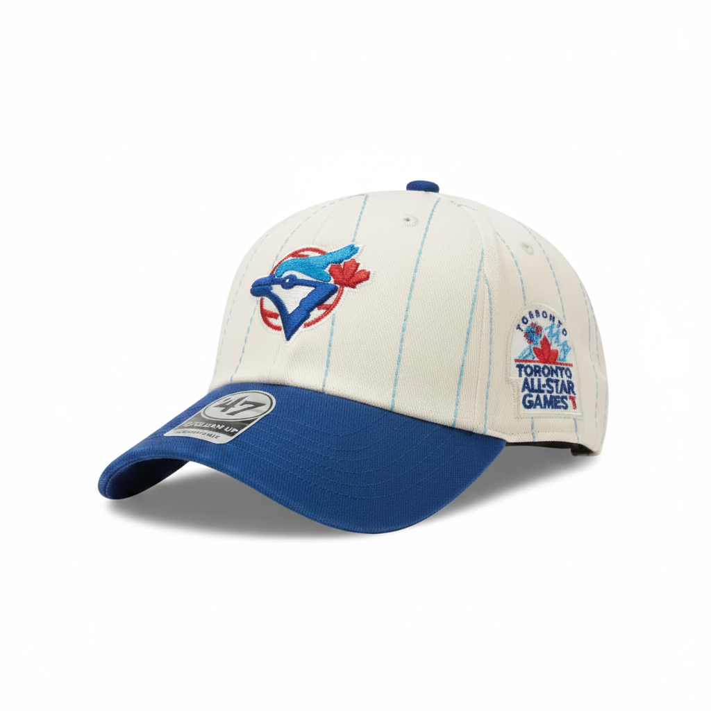 MLB Toronto Blue Jays '47 Clean Up Cap - Two-Tone Pinstripe Side