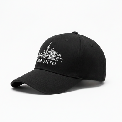 Toronto Skyline Embroidered Baseball Cap - Black side