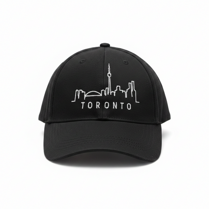 Toronto Skyline Embroidered Baseball Cap - Black front