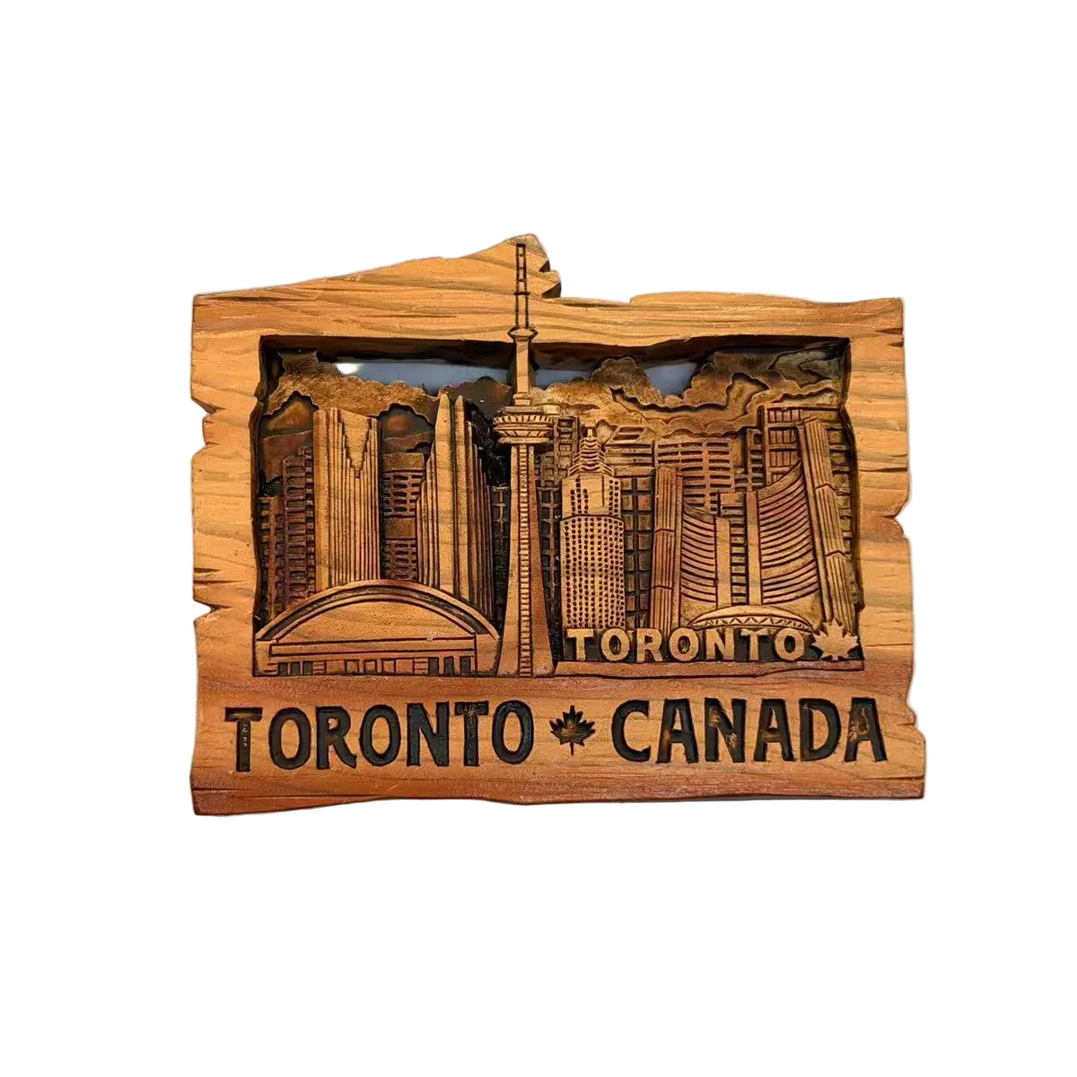 Toronto CN Tower & Skyline 3D Vintage Carved Magnet