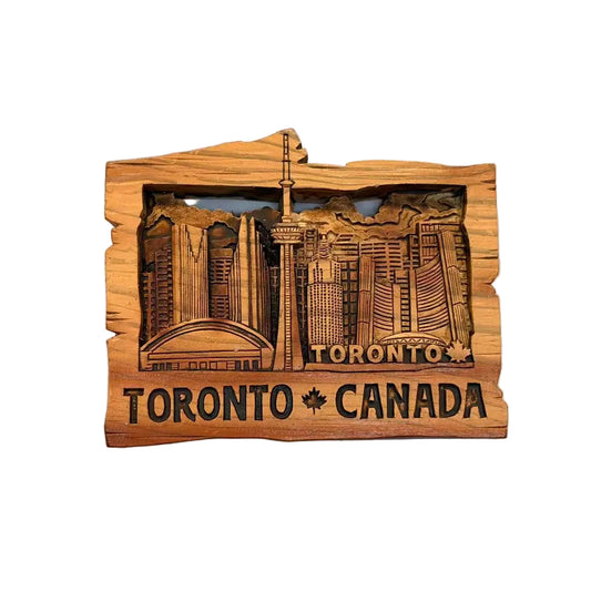 Toronto CN Tower & Skyline 3D Vintage Carved Magnet