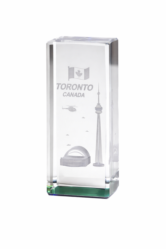 Toronto Crystal Block with CN Tower and Rogers Centre - Large