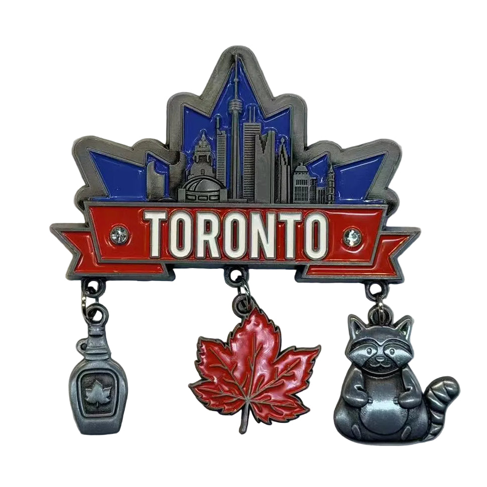 Toronto Skyline Metal Magnet with Charms