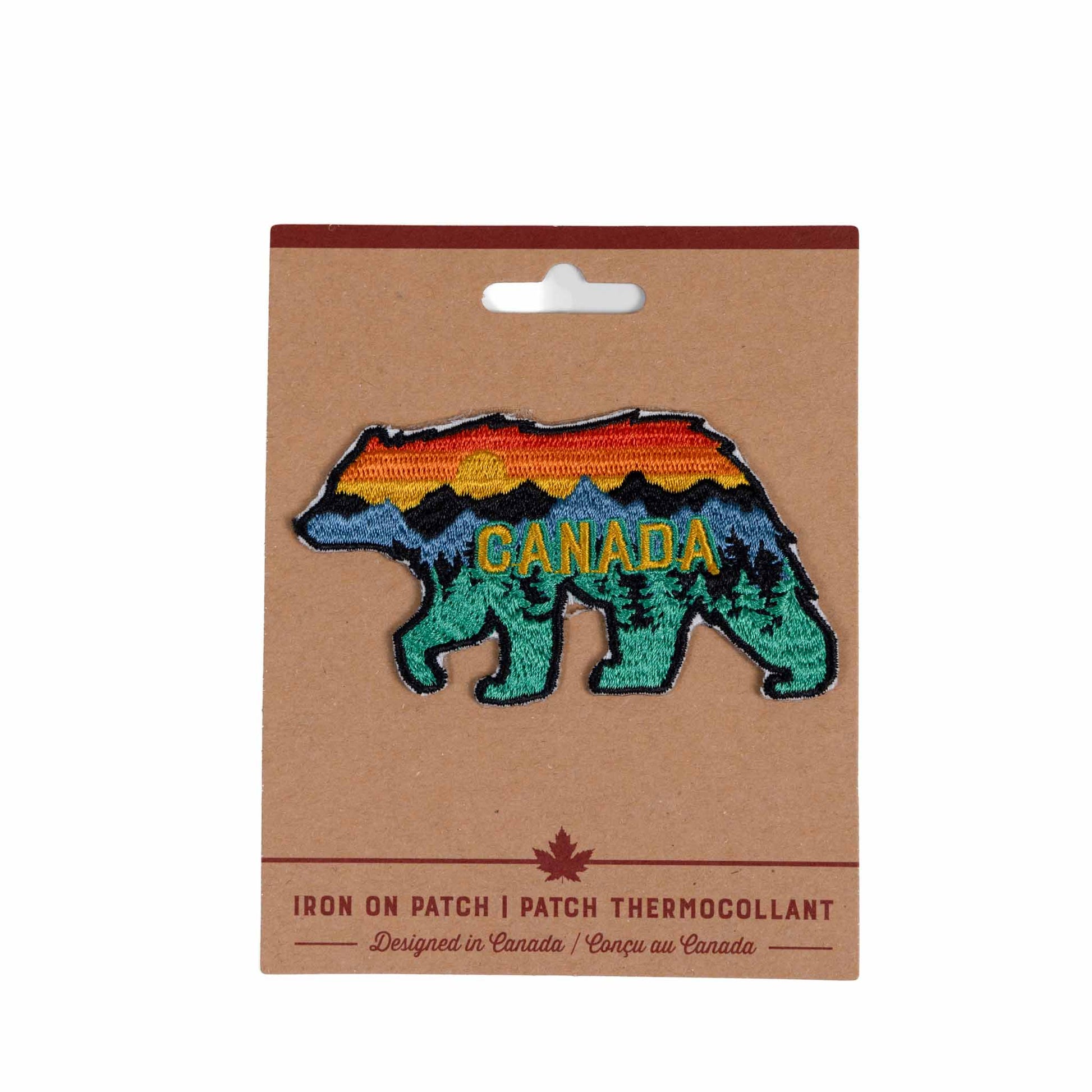 Canada Bear Forest Sunset Iron-On Patch