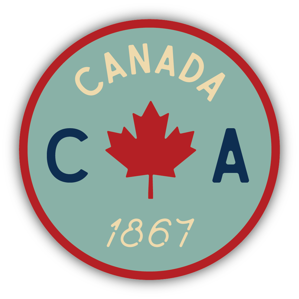 Canada Die Cut Sticker - Canada and Maple Leaf 1867