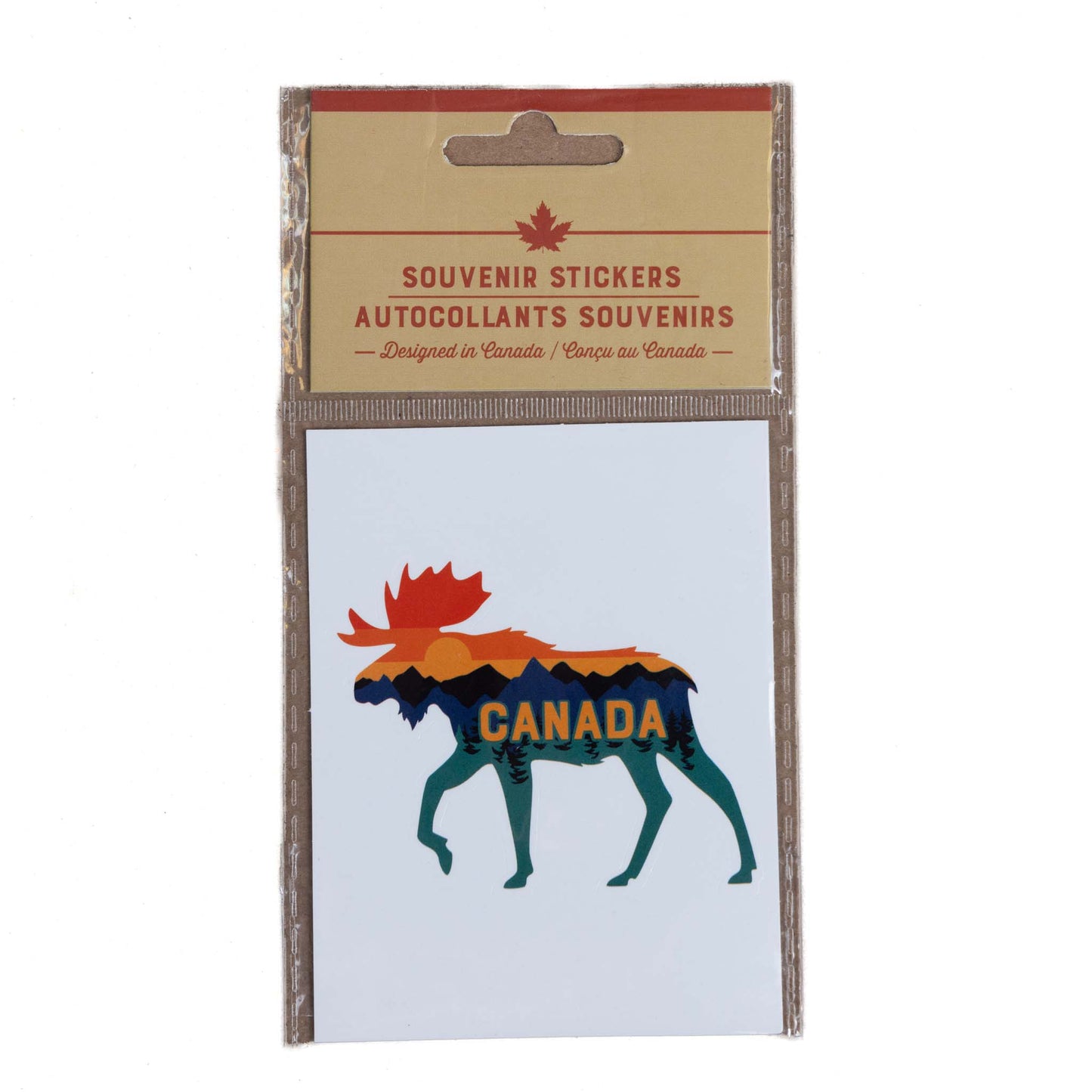 Canada Die-Cut Sticker - Canadian Moose with Sunset Landscape