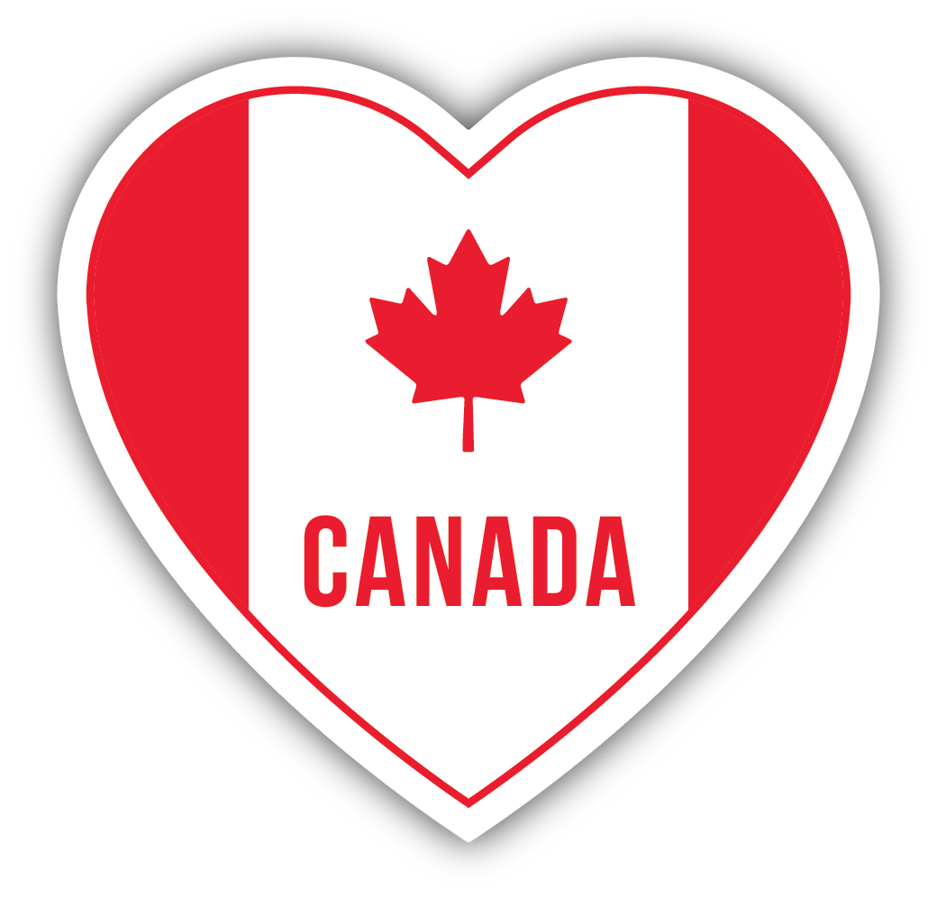 Canada Die Cut Sticker - Canadian Flag in Heart