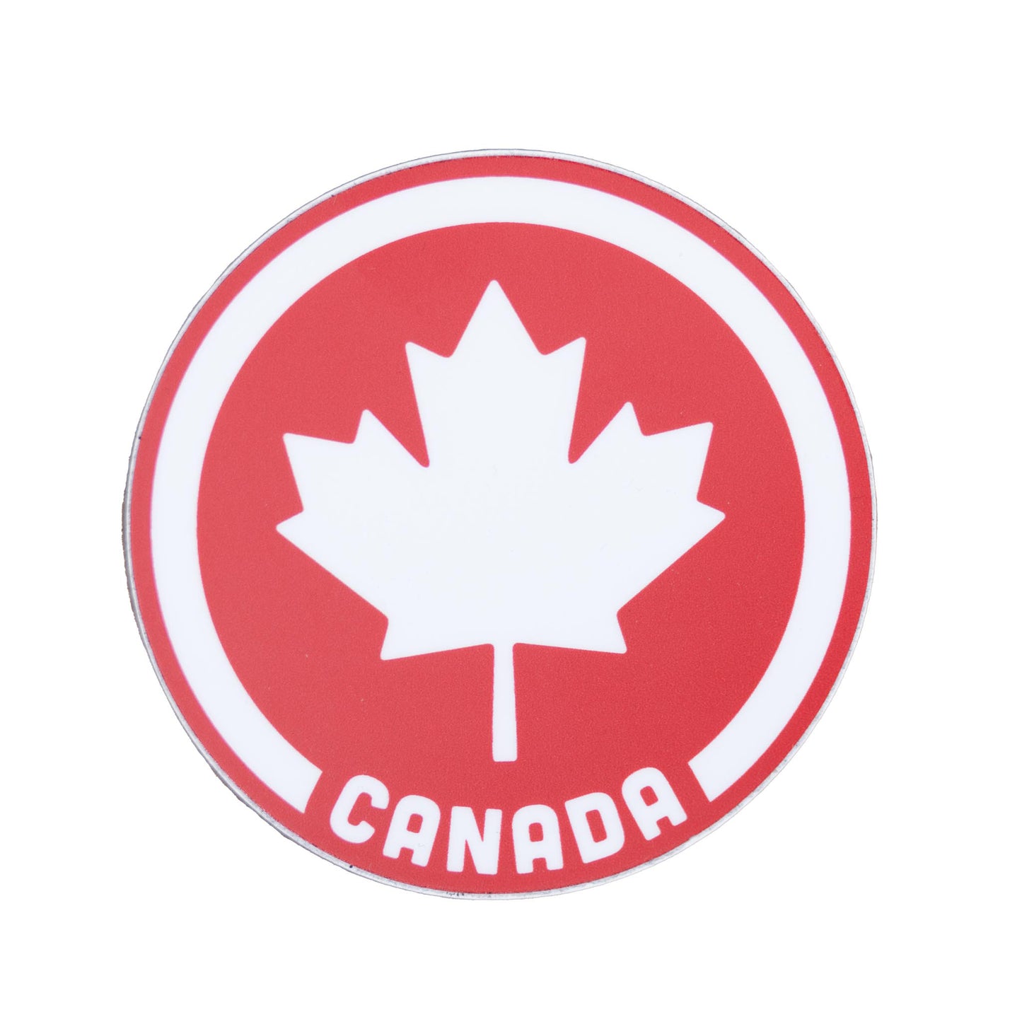 Canada Die Cut Sticker - Maple Leaf in Red Circle