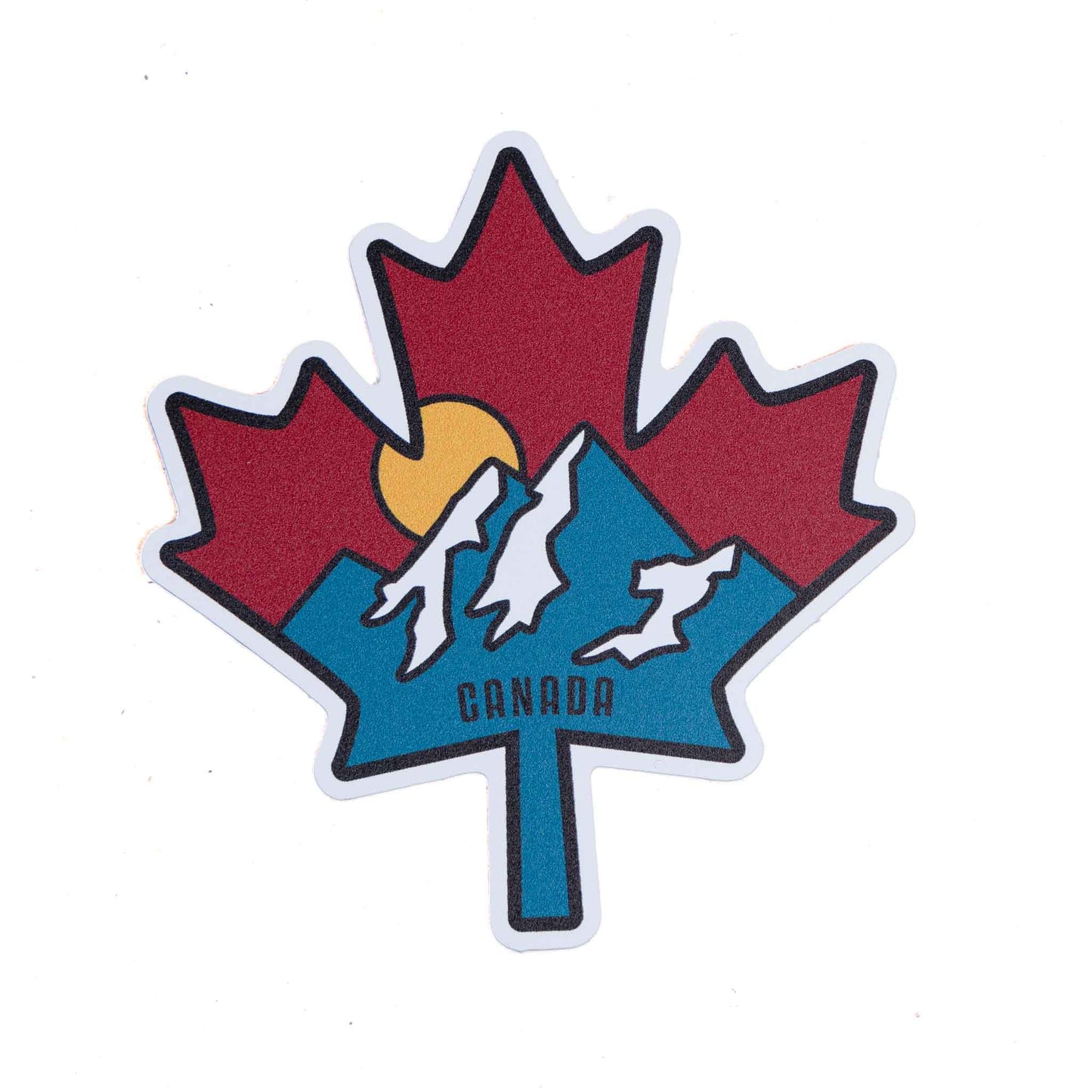 Canada Die Cut Sticker - Mountain in Maple Leaf