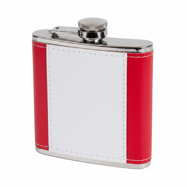 Canadian Flag Leather Flask back
