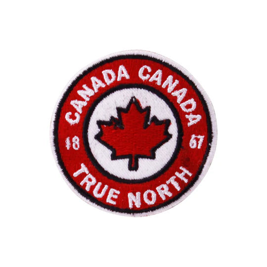 Canada Maple Leaf True North Round Iron-On Patch