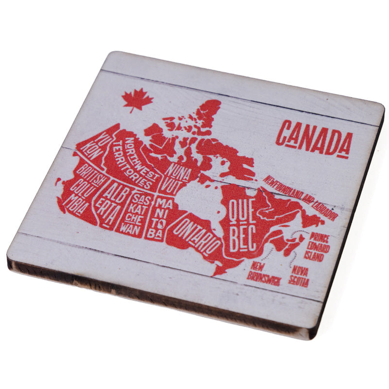 Canada Provinces Map – Wooden Coaster