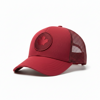 Canada Round Maple Leaf Mesh Cap Side