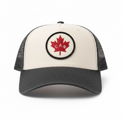 Canada round Maple Leaf Patch Mesh Cap front
