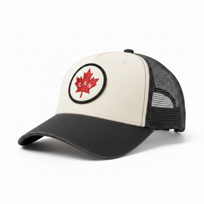 Canada Round Maple Leaf Patch Mesh Cap Side