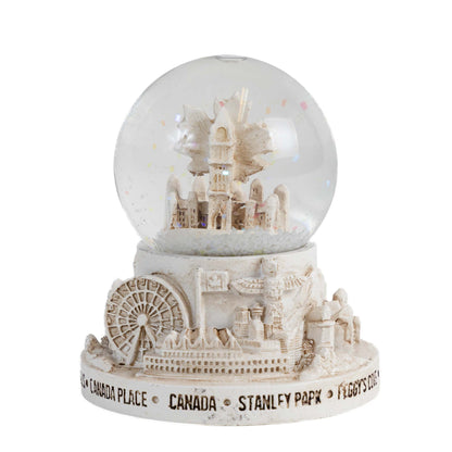 Canada Snow Globe - Maple Leaf Ivory 65mm back view