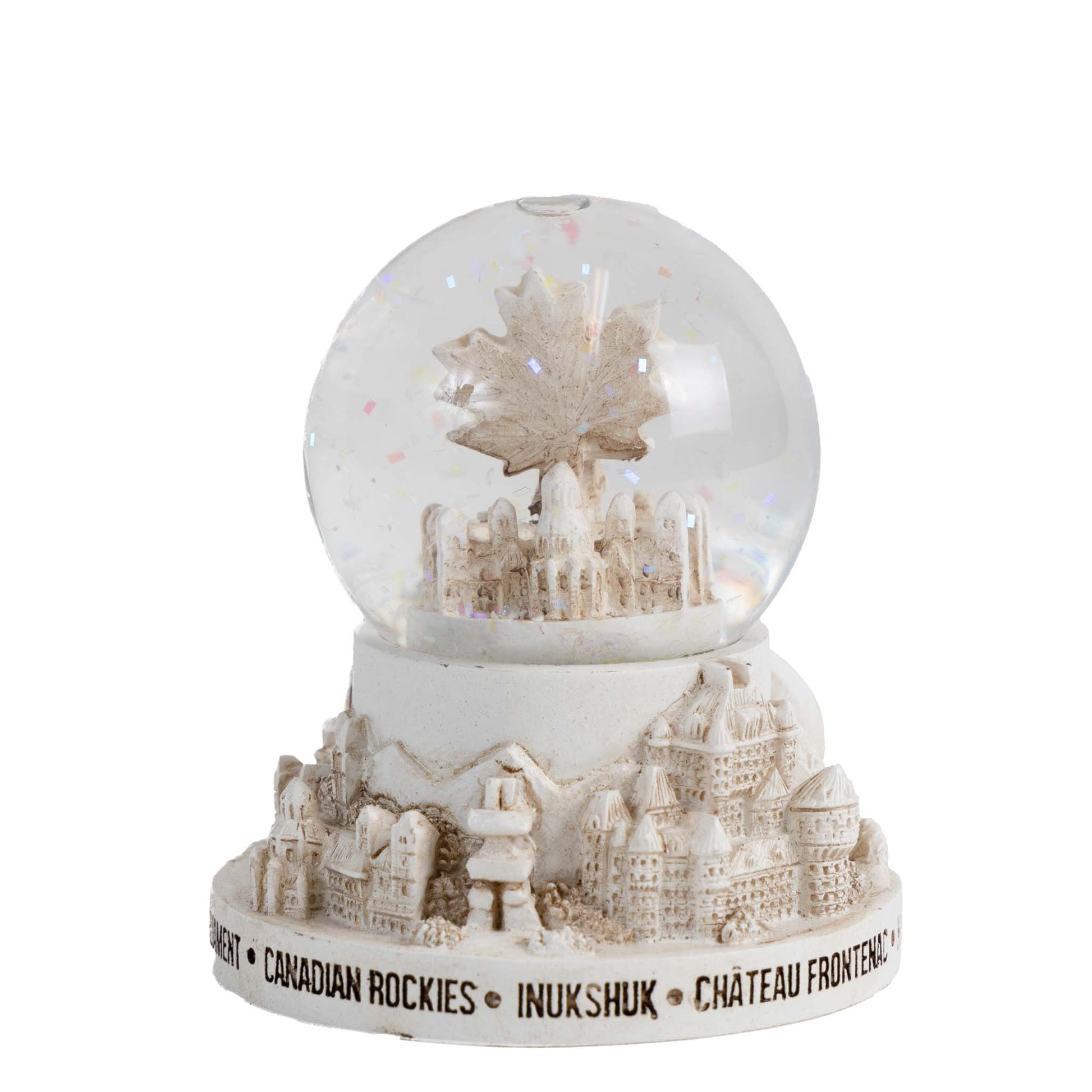 Canada Snow Globe - Maple Leaf Ivory 65mm