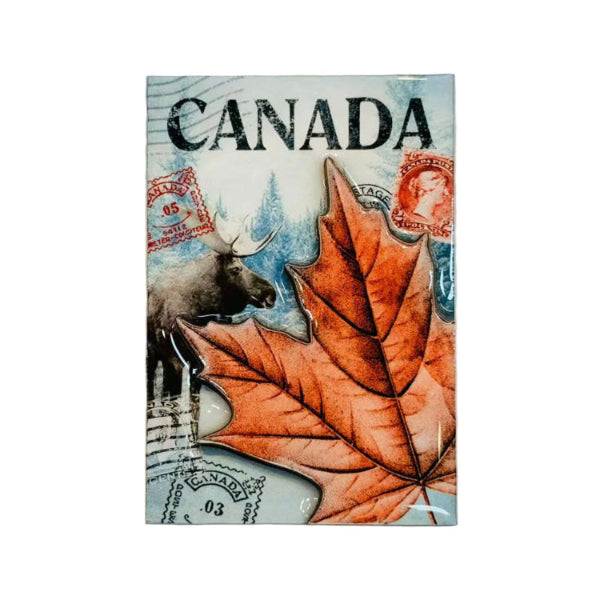 Canada Vintage Travel Stamps Gloss Magnet