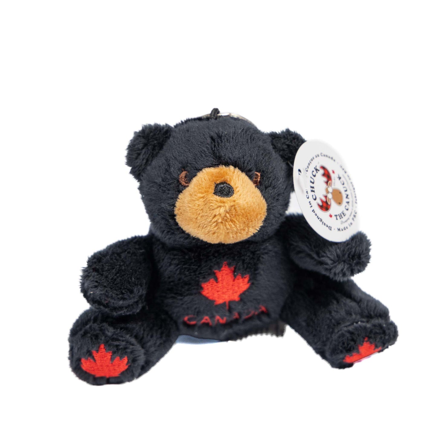 Canadian Black Bear Stuffed Animal with Maple Leaf