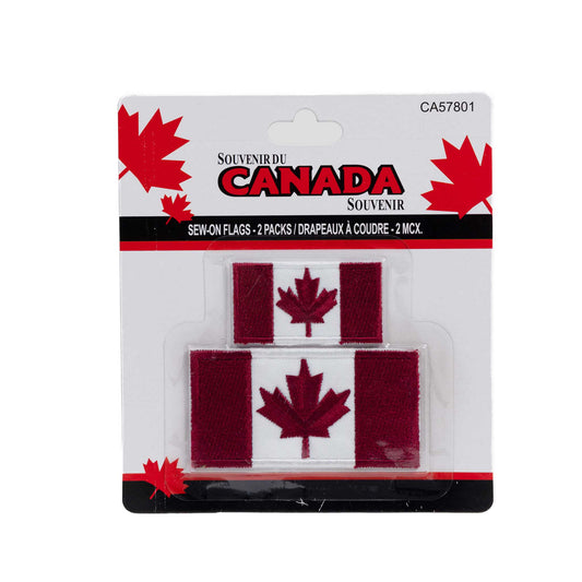 Canadian Flag Embroidered Sew-On Patch – 2 Pack