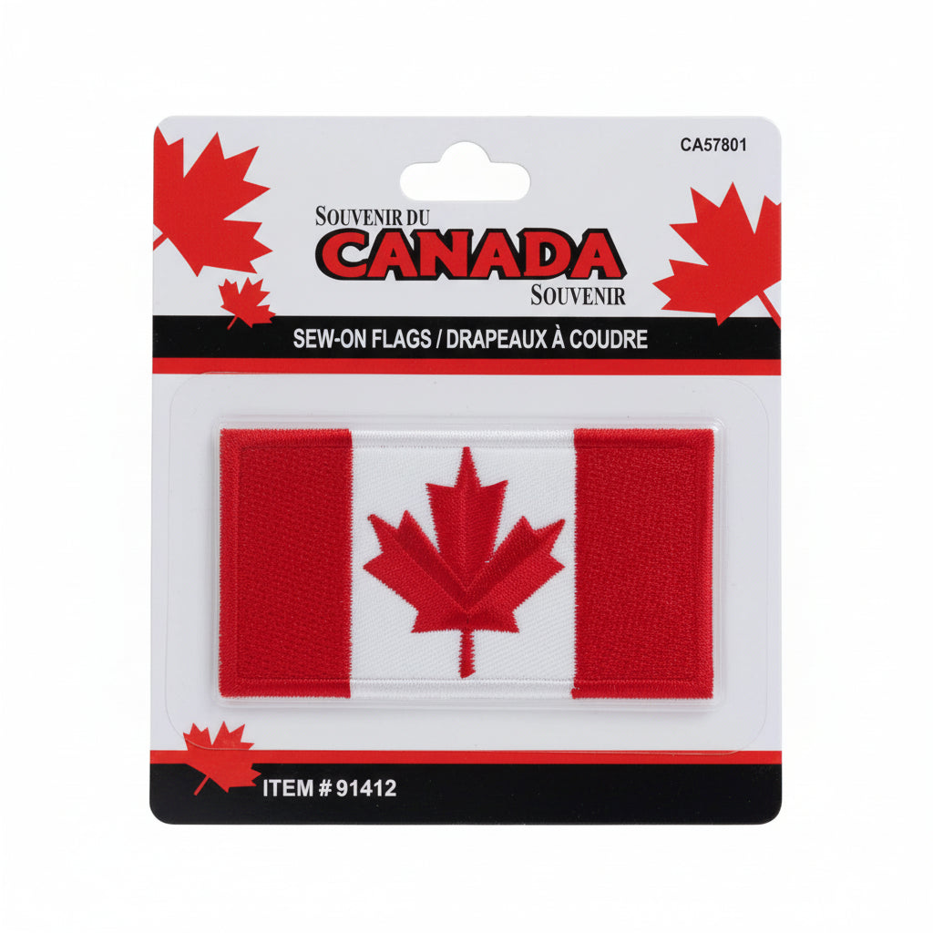 Canadian Flag Embroidered Sew-On Patch