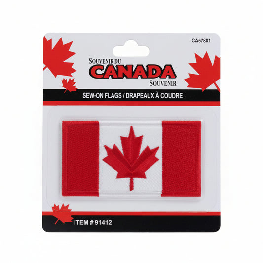 Canadian Flag Embroidered Sew-On Patch