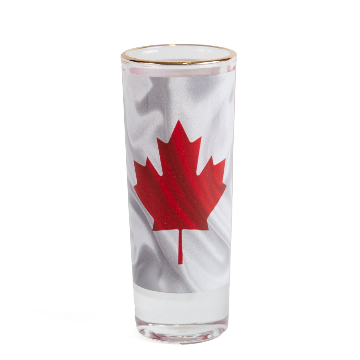 Canadian Flag Facts Tall Shot Glass Front view