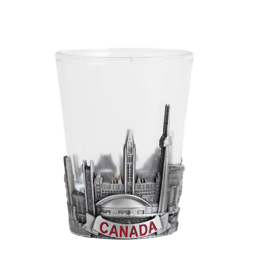 Canadian Historic Landmarks Shot Glass - Pewter Emblem