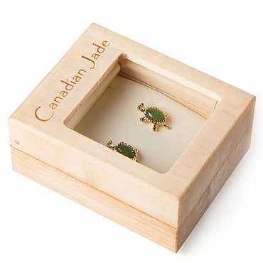 Canadian Jade Tiny Turtle Stud Earrings Box