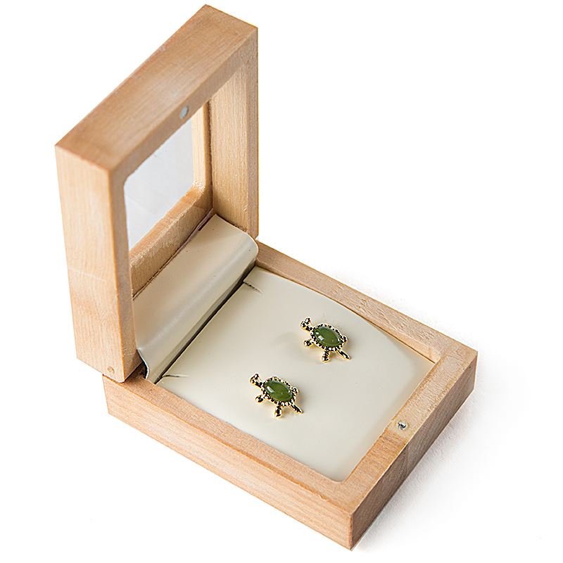 Canadian Jade Tiny Turtle Stud Earrings