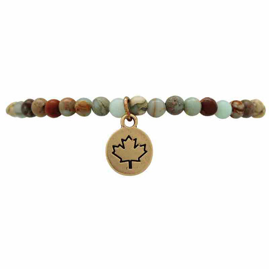 Canadian Maple Leaf Stone Bracelet