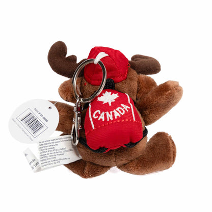 Canadian Moose Plush Keychain with Canada Backpack - Back