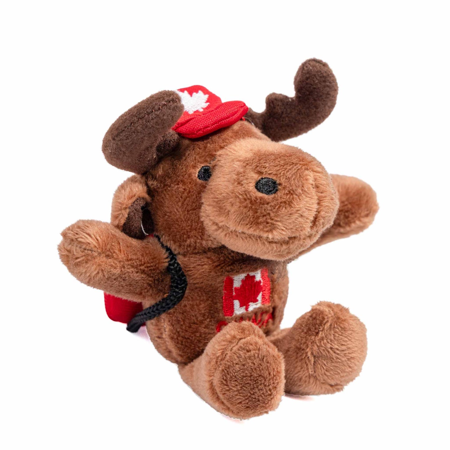 Canadian Moose Plush Keychain with Canada Backpack - side