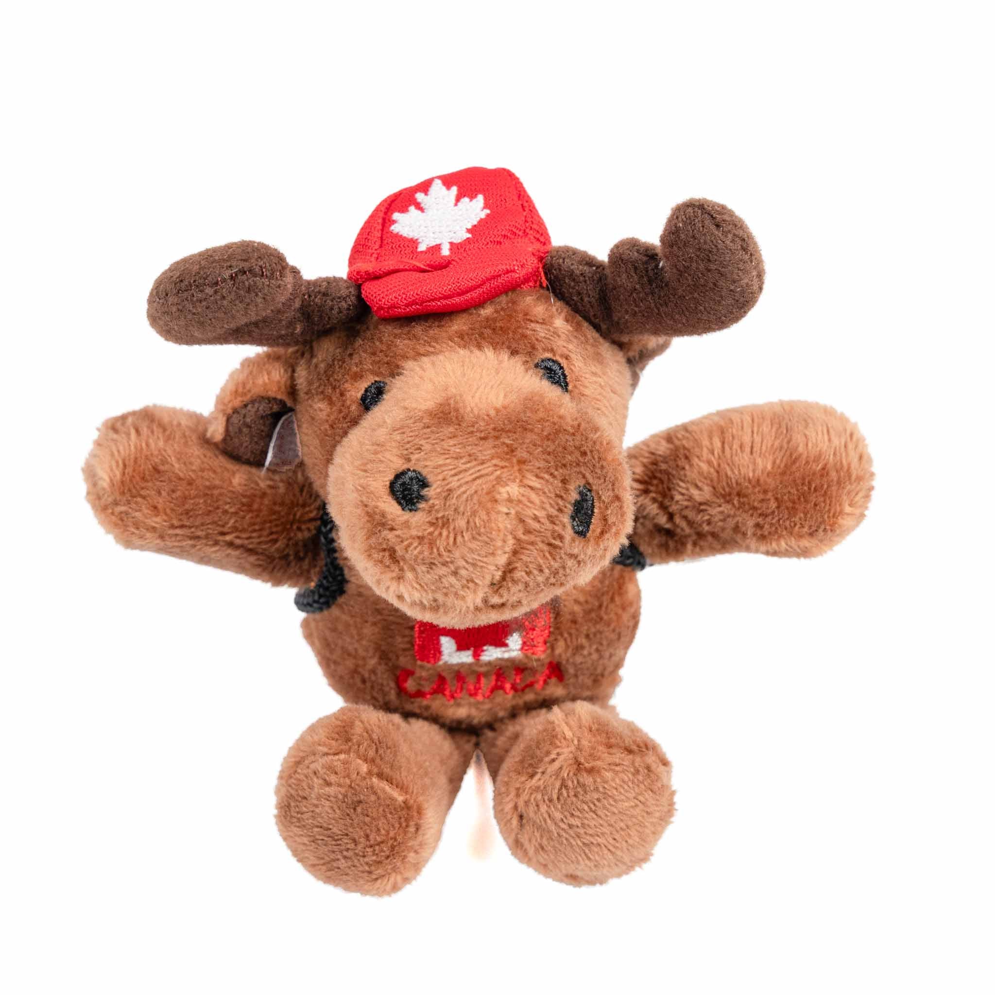 Canadian Moose Plush Keychain with Canada Backpack - Front