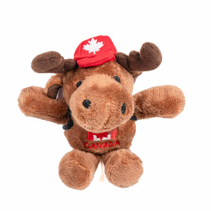 Canadian Moose Plush Keychain with Canada Backpack - Front