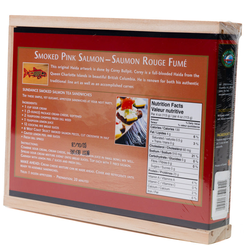 Canadian Smoked Pink Salmon in Wooden Gift Box -  113g