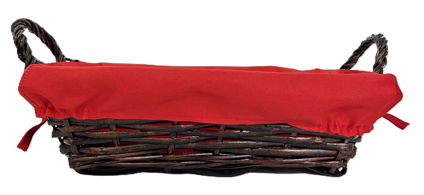 Gift Basket with Red Fabric Liner