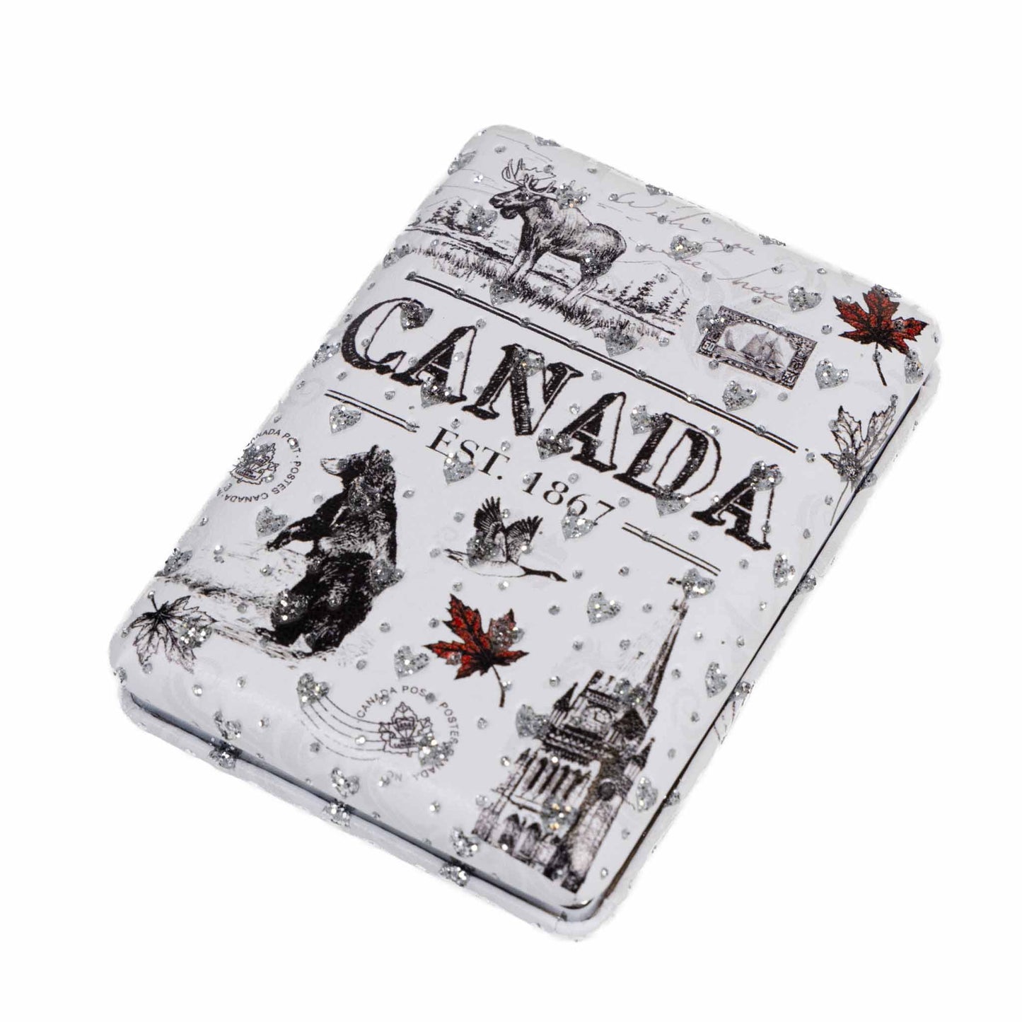 Canada Icons Glitter Compact Mirror