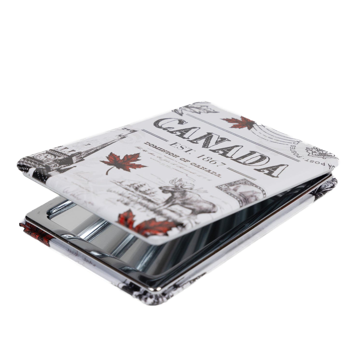 Canadian Icons with Maple Leaf Compact Mirror